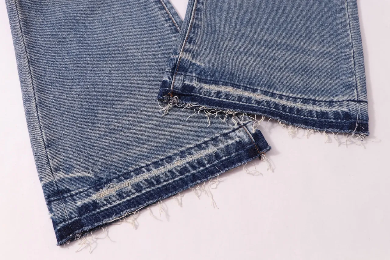 671#Gallery Dept New style embroidered patches, old splashed ink and paint, heavy-duty bootcut jeans, dirty trousers, high street fashionable trousers, casual and versatile trousers, washed blue S~XL P260